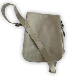 Vintage Y2K Kenneth Cole New York Tan Beige Satchel Crossbody Messenger Bag